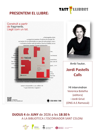 Presentació del llibre 50 Tacus, amb l'autor, Jordi Pastells Calls a la Biblioteca Tast de llibres | 