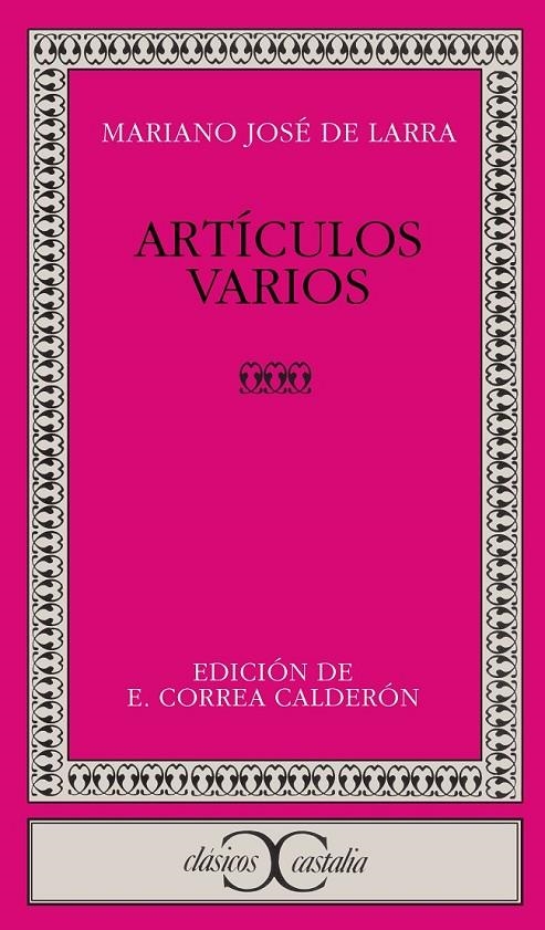 ARTICULOS VARIOS | 9788470392252 | LARRA, MARIANO JOSÉ DE