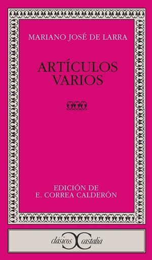 ARTICULOS VARIOS | 9788470392252 | LARRA, MARIANO JOSÉ DE