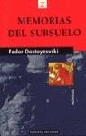 MEMORIAS DEL SUBSUELO | 9788426109095 | DOSTOEVSKIÏ, FIODOR MIJAÏLOVICH