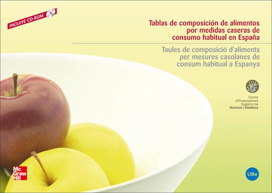 TABLAS DE COMPOSICION DE ALIMENTOS POR MEDIDAS CASERAS DE CO | 9788448160906 | CENTRE D'ENSENYAMENT SUPERIOR DE NUTRICIO I DIETET