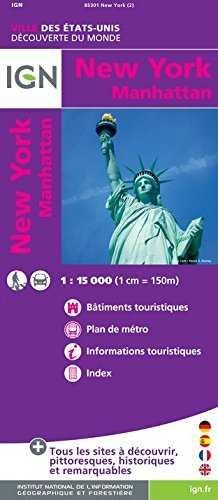 MAPA  NEW YORK MANHATTAN 1:15.000 -IGN | 9782758534693