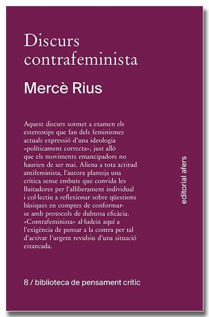 DISCURS CONTRAFEMINISTA | 9788418618758 | RIUS SANTAMARIA, MERCÈ