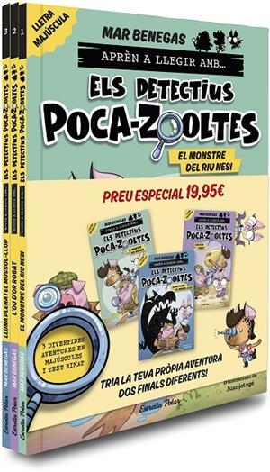 PACK APRÈN A LLEGIR AMB... ELS DETECTIUS POCA-ZOOLTES!  1,2 I 3: EN LLETRA MAJÚS | 9791387519438 | BENEGAS, MAR