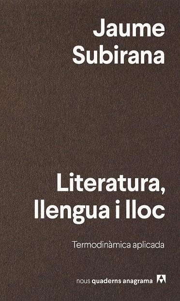 LITERATURA, LLENGUA I LLOC | 9788433947161 | SUBIRANA, JAUME