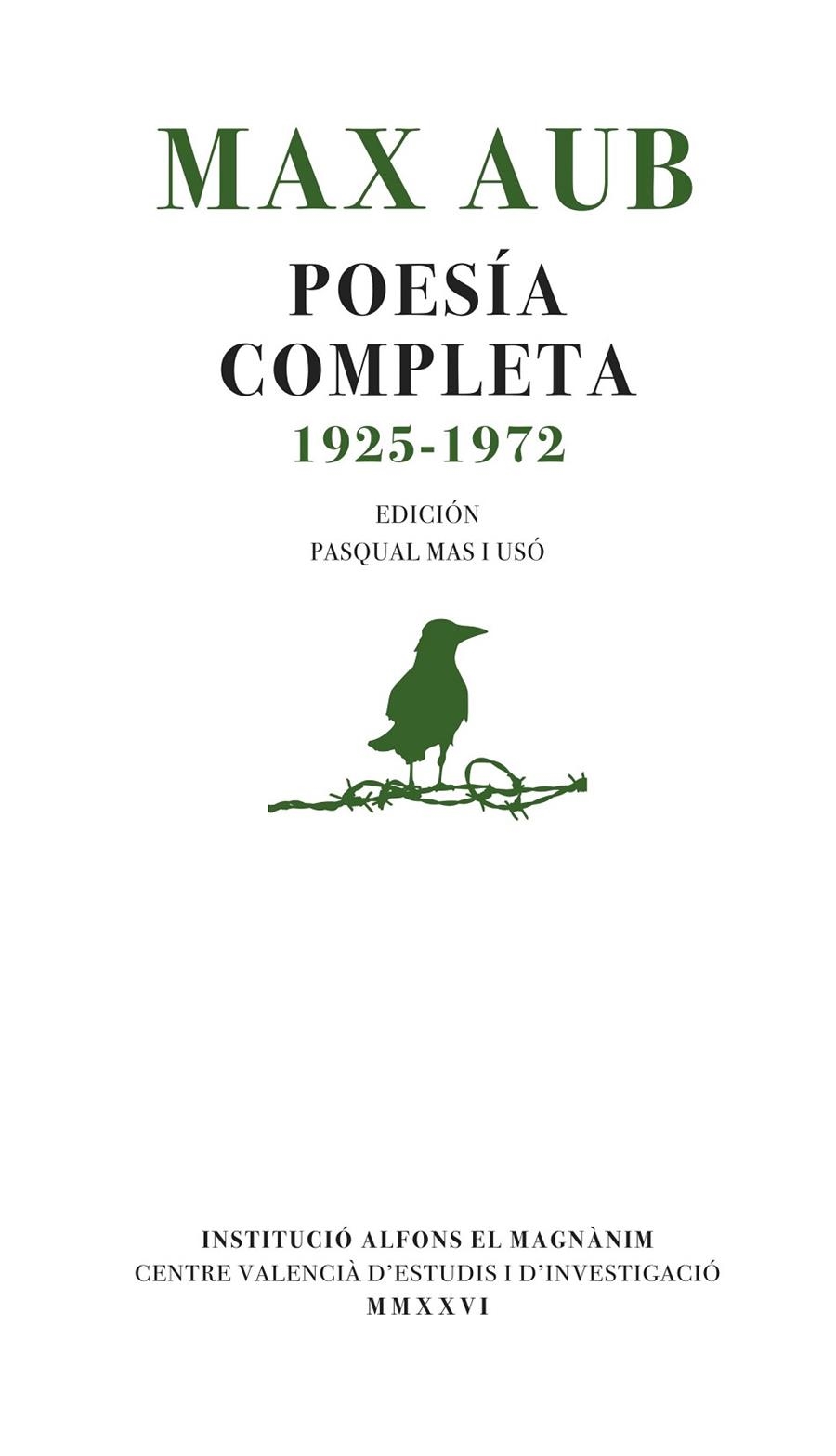 MAX AUB. POESÍA COMPLETA (1925-1972) | 9788411561266