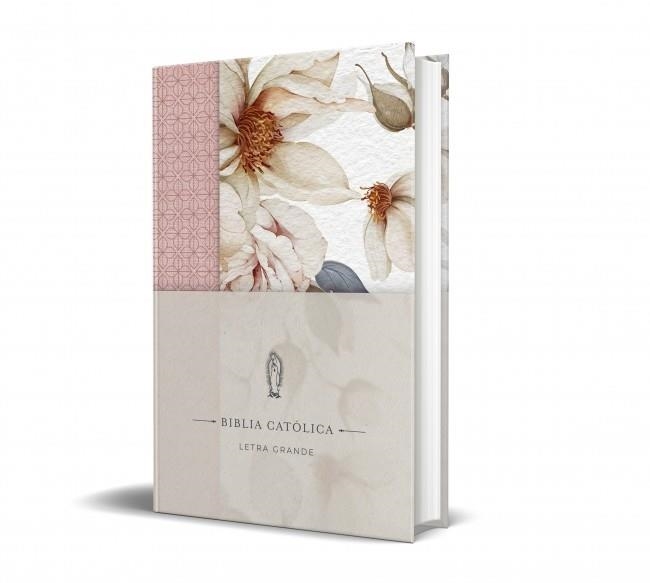 BIBLIA CATÓLICA: EDICIÓN LETRA GRANDE. TAPA DURA, TELA ROSADA CON FLORES | 9798890985309 | BIBLIA DE AMÉRICA