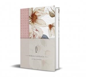 BIBLIA CATÓLICA: EDICIÓN LETRA GRANDE. TAPA DURA, TELA ROSADA CON FLORES | 9798890985309 | BIBLIA DE AMÉRICA